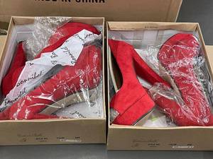 lot 98 image: 1.6 - Bonnibel Tisha-2 Pairs of Red High Heels - You choose the sizes between 5-10