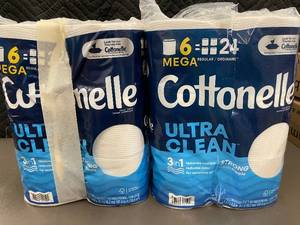 lot 107 image: Cottonelle Ultra Clean Toilet Paper, 12 Mega Rolls