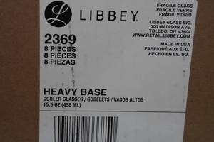 lot 104 image: Libbey 8-Piece Heavy Base 15.5oz Glassses