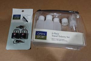 lot 6 image: Open Story Keyed Travel Lock Set with Toiletry Set