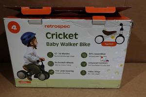 lot 29 image: Cricket Retrospec Baby Walker Bike -Eggshell