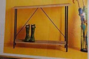 lot 41 image: Room Essentials Console Table -Natural Wood Finish