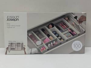 lot 3 image: Joseph Joseph Viva 12pc Makeup In-Drawer Organizer Set Off-White Polypropylene Bathroom Accessories, Spot Clean
