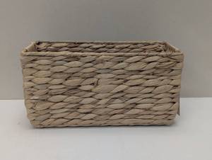 lot 9 image: Woven Water Hyacinth Rectangular Basket - Brightroom