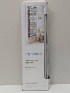 lot 38 image: Over The Door 26 Shelf Mesh Shoe Organizer Light Gray - Brightroom