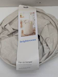 lot 47 image: Canvas Pop-Up Laundry Hamper - Brightroom Beige, 75L Capacity, Kids & Baby Clothes Sorter