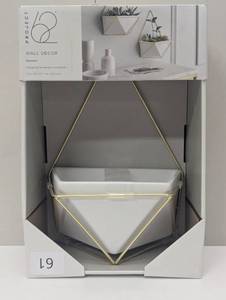 lot 61 image: Succulent Wall Geometric Hanging WhiteGold - Project 62