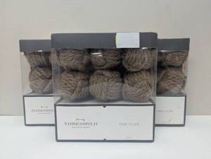 lot 63 image: 3 Pack - Threshold Vase Filler Pieces Jute Ball - 12 Balls Total