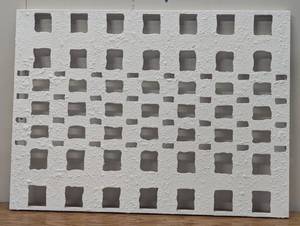 lot 120 image: 30 x 22 - Metal & Paper Pulp Geometric Wall Sculpture