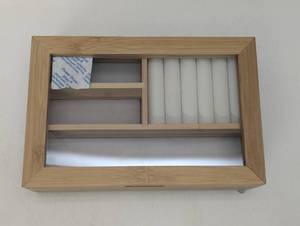 lot 16 image: 9 x 6 Bamboo Accessory Box with Acrylic Lid - Brightroom