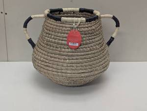 lot 80 image: Small Basket with Woven Handle Natural Brown - Opalhouse