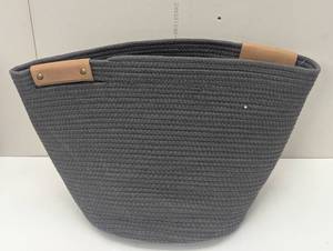 lot 95 image: 17 Coiled Rope Bin Warm Gray Charcoal - Brightroom