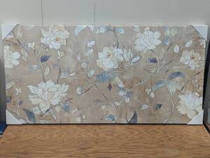 lot 124 image: 47.2 x 23.6 - Framed Canvas Floral Art - Threshold