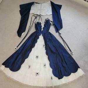 lot 132 image: Vintage 60s White Tulle and Blue Party Gown