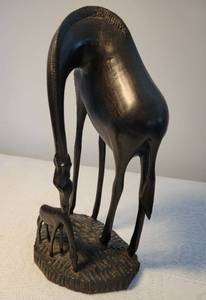 lot 172 image: African Carved Ebony Giraffe Sculpture