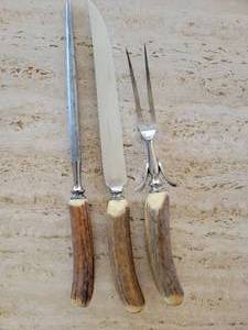 lot 184 image: Antler Handled Carving Set