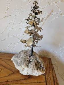 lot 159 image: MCM Mixed Metal Tree Sculpture