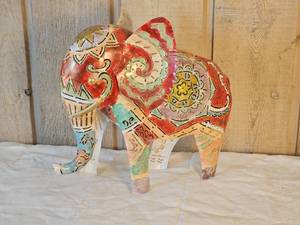 lot 200 image: Punched Tin Folk Art Elephant