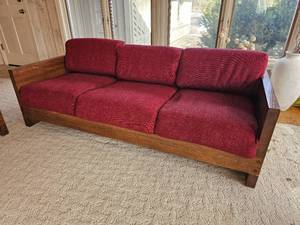 lot 6 image: Mid-Century Brutalist Cedar Sofa