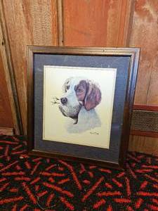 lot 211 image: Harry Toiles print Brittany Spaniel with Quail