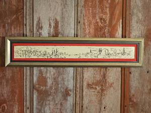 lot 315 image: English Cityscape Faux Wood Burnishing