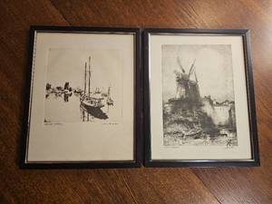 lot 324 image: Lionel Barrymore  Quiet Waters & Hedley Hilton  Two Mills Group of Sailing Ship Lithographs