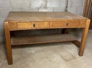 lot 65 image: Amazing Vintage Arts & Crafts Writing  Drafting Desk