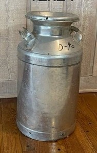 lot 288 image: Rustic Aluminum Industrial Milk Can