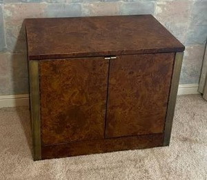 lot 4B image: Vintage Tomlinson Burlwood Finish Nightstand