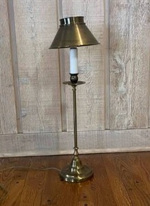 lot 287 image: Classic Brass Candlestick Lamp with Brass Shade