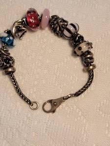lot 104 image: Sterling Silver Cable Charm Bracelet  LAA Trollbeads