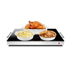 lot 48 image: CHEFMAN Family Sized Glass Top Warming Tray