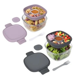 lot 52 image: ALL-IN-ONE Glass Salad Containers