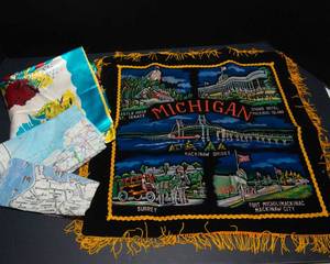 lot 28 image: Maps Made from Fabric - Germany, USA, South Dakota