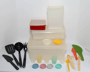 lot 50 image: Vintage Tupperware Containers and Utensils