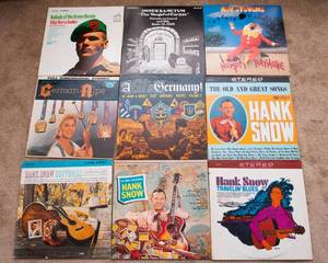 lot 56 image: Lot of 9 Vintage LP Vinyl Records  Various Artists & Genres - Hank Snow