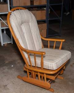 lot 71 image: Wooden Rocking Chair with Cushions