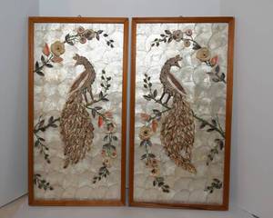 lot 92 image: Vintage Mid Century Shell Artwork - Set of Two