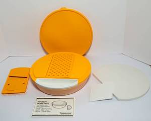 lot 105 image: Vintage Yellow Tupperware Kitchen Work Unit