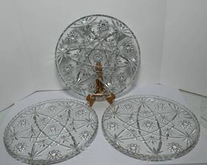 lot 104 image: Three Cut Glass Serving Platters