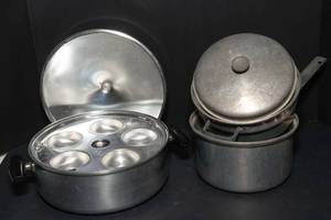 lot 115 image: Double Boiler & Egg Poacher Set  Classic Kitchen Essentials