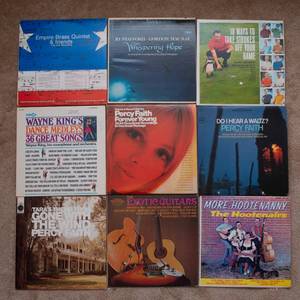 lot 135 image: Lot of 9 Vintage LP Vinyl Records  Various Artists & Genres - Percy Faith, Wayne King