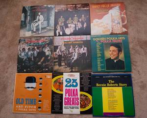 lot 156 image: Lot of 9 Vintage LP Vinyl Records  Various Artists & Genres - Mainly Polka