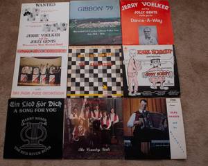 lot 159 image: Lot of 9 Vintage LP Vinyl Records  Various Artists & Genres - Jerry Voelker, Earl Schmidt