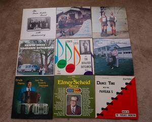 lot 166 image: Lot of 9 Vintage LP Vinyl Records  Various Artists & Genres - Erwin Suess, Elmer Scheid, The Pavelkas