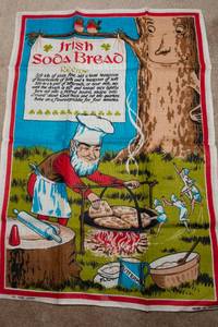 lot 173 image: Irish Soda Bread Recipe w LeprechaunFairies Tea Towel Tapestry
