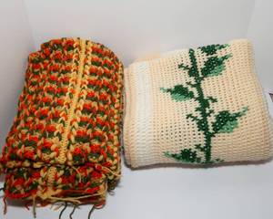 lot 183 image: Two Hand Crocheted Throw Blankets