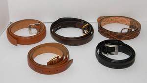 lot 187 image: Lot of 5 Mens Leather Belts  XL & Size 42