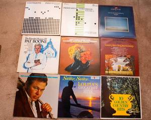 lot 193 image: Lot of 9 Vintage LP Vinyl Records  Various Artists & Genres - Pat Boone, Roy Clark
