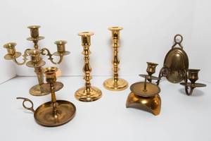 lot 203 image: Brass Candlesticks - Set of Six